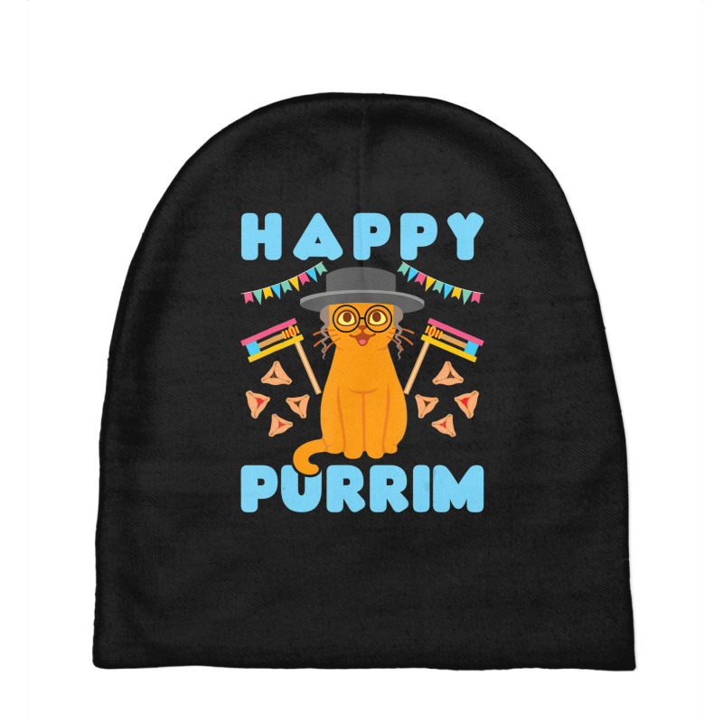 Happy Purim Jewish Holiday Cat Hamantash Men Women Kids Baby Beanies | Artistshot