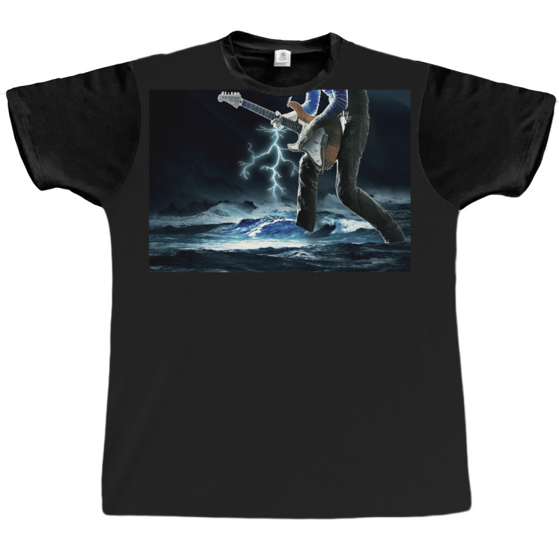 Thunder Bass Player - Bass Player In Storm Waves Graphic T-shirt | Artistshot