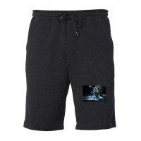 Thunder Bass Player - Bass Player In Storm Waves Fleece Short | Artistshot