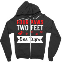 Dog Agility Four Paws Two Feet One Team Zipper Hoodie | Artistshot