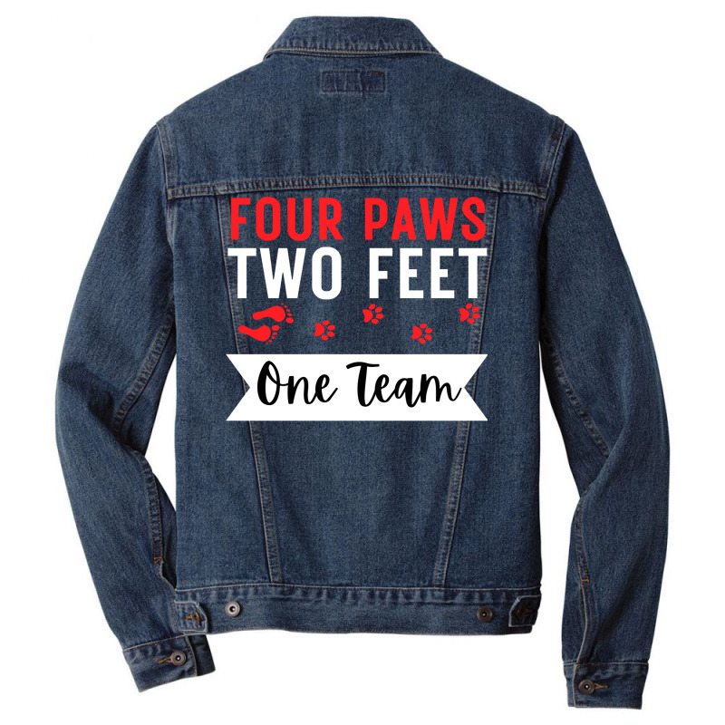 Dog Agility Four Paws Two Feet One Team Men Denim Jacket by andeekngueloc | Artistshot