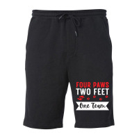 Dog Agility Four Paws Two Feet One Team Fleece Short | Artistshot