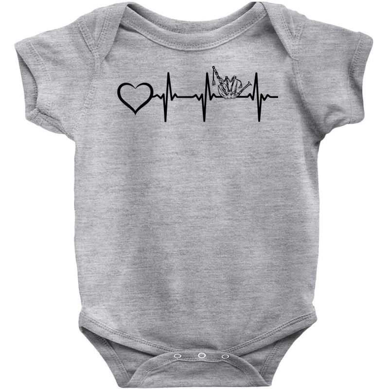 Bagpipe Heart Bagpiper Instrument Bagpiping Heartbeat Player T Shirt Baby Bodysuit by alph0r9bang | Artistshot