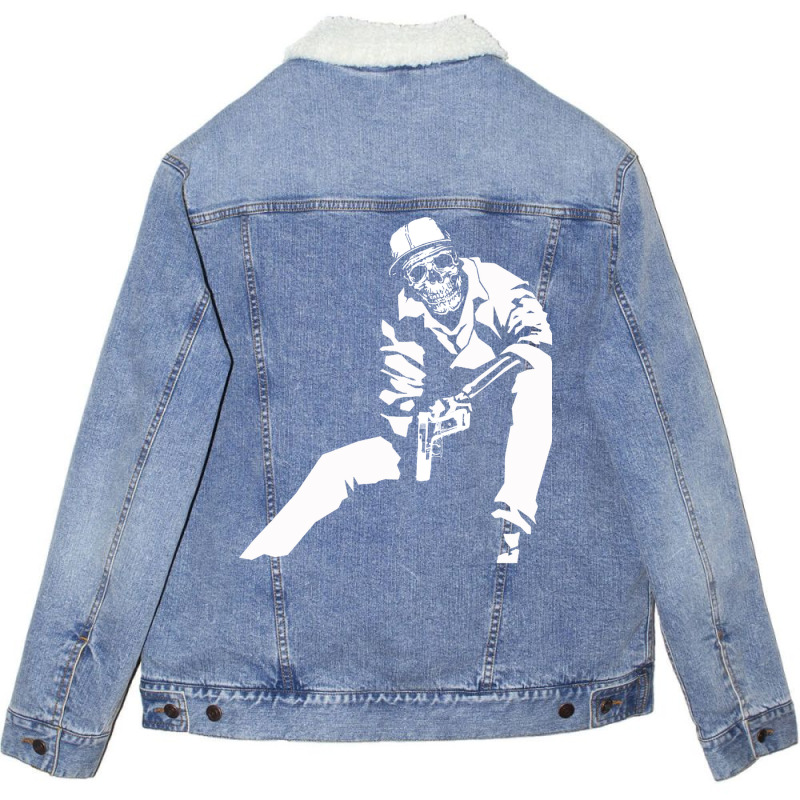 Gangster Death Unisex Sherpa-Lined Denim Jacket by djimadejmek9 | Artistshot