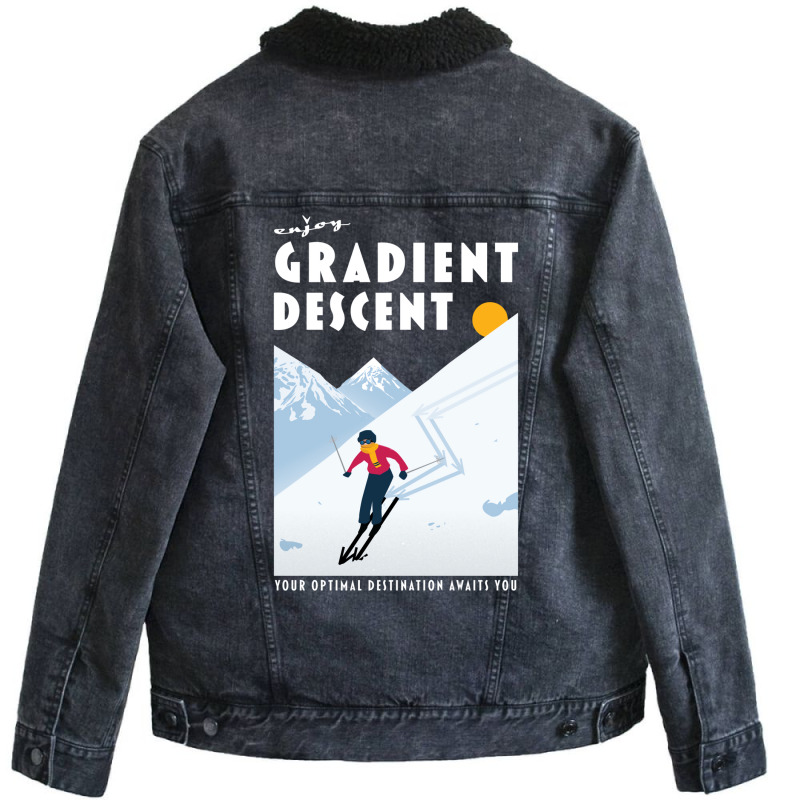 Enjoy Gradient Descent 14 Unisex Sherpa-Lined Denim Jacket by andeekngueloc | Artistshot