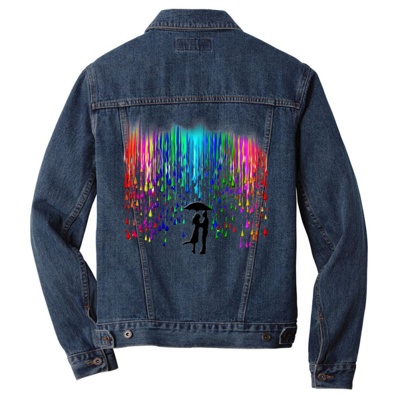 Kissing In The Rain Men Denim Jacket | Artistshot