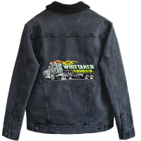 Womens Whittaker Transport Cartoon Over The Road Semi Truck V Neck T S Unisex Sherpa-lined Denim Jacket | Artistshot