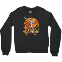 Happy Halloween Pumpkin Skeleton Dabbing Funny Crewneck Sweatshirt | Artistshot