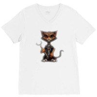 Cat Disguised Himself As A Socket Wrench T Shirt V-neck Tee | Artistshot