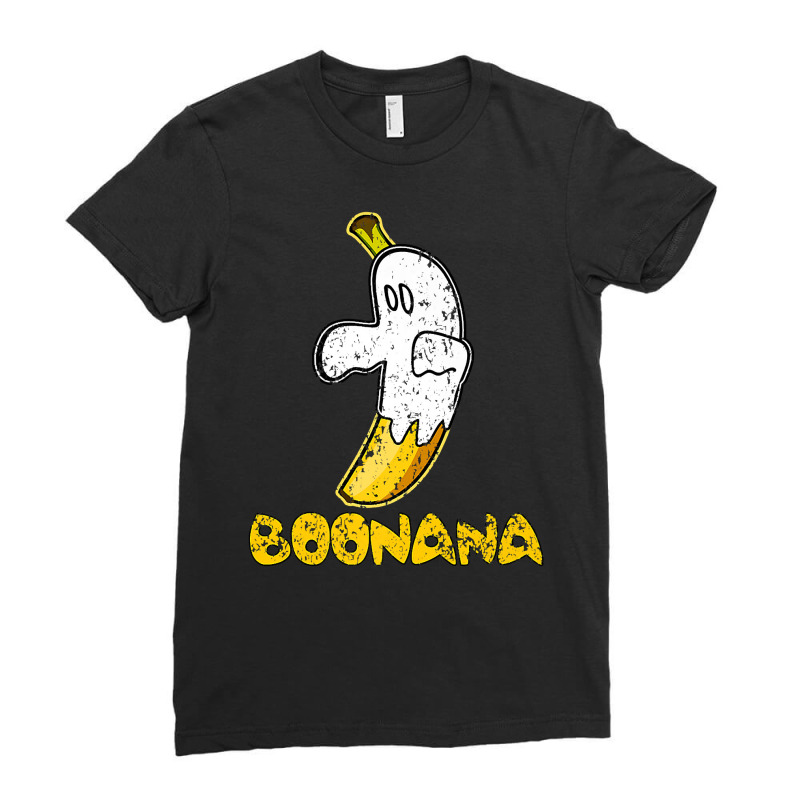 Funny Cute Distressed Ghost Fruit Banana Boonana Tee Ladies Fitted T-Shirt by KimberleeWilson786 | Artistshot