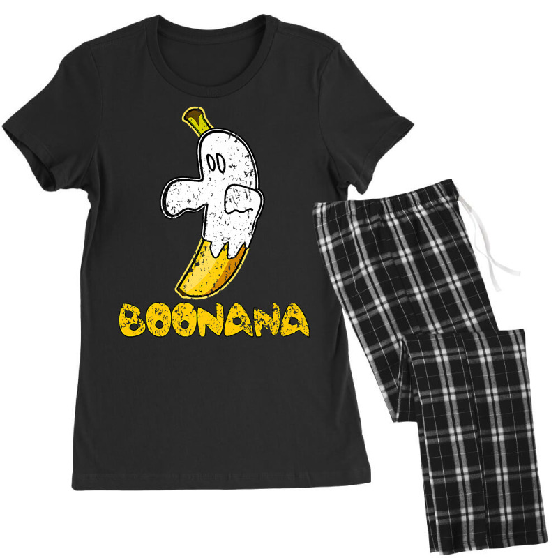 Funny Cute Distressed Ghost Fruit Banana Boonana Tee Women's Pajamas Set by KimberleeWilson786 | Artistshot