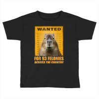 Capybara Mugshot Wanted For 93 Felonies Across The Country T Shirt Toddler T-shirt | Artistshot