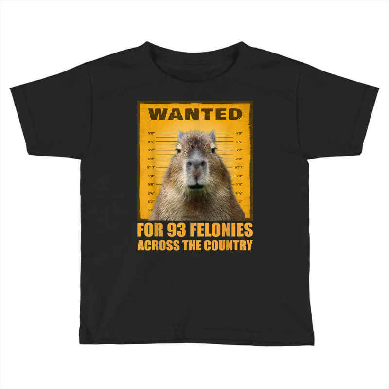 Capybara Mugshot Wanted For 93 Felonies Across The Country T Shirt Toddler T-shirt | Artistshot