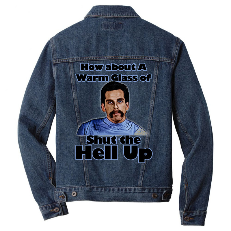 Warm Glass Of Shut The Hell Up Men Denim Jacket | Artistshot