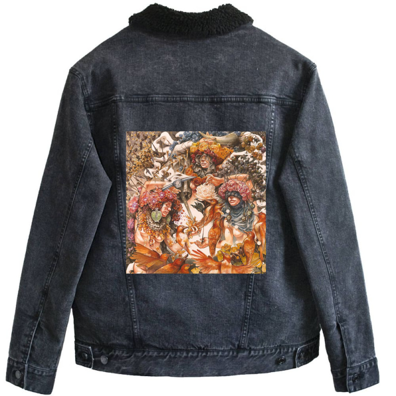 Baroness Gold And Gray Pullover Hoodie Unisex Sherpa-lined Denim Jacket | Artistshot