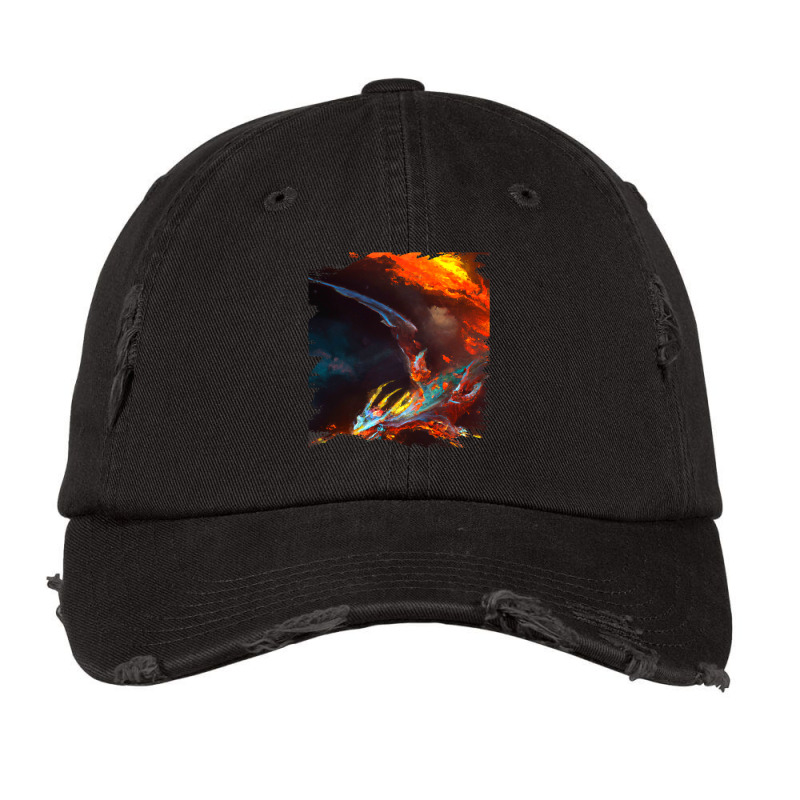 Space Dragon Breathing Fire 2 Vintage Cap by XAVIERESPREE | Artistshot