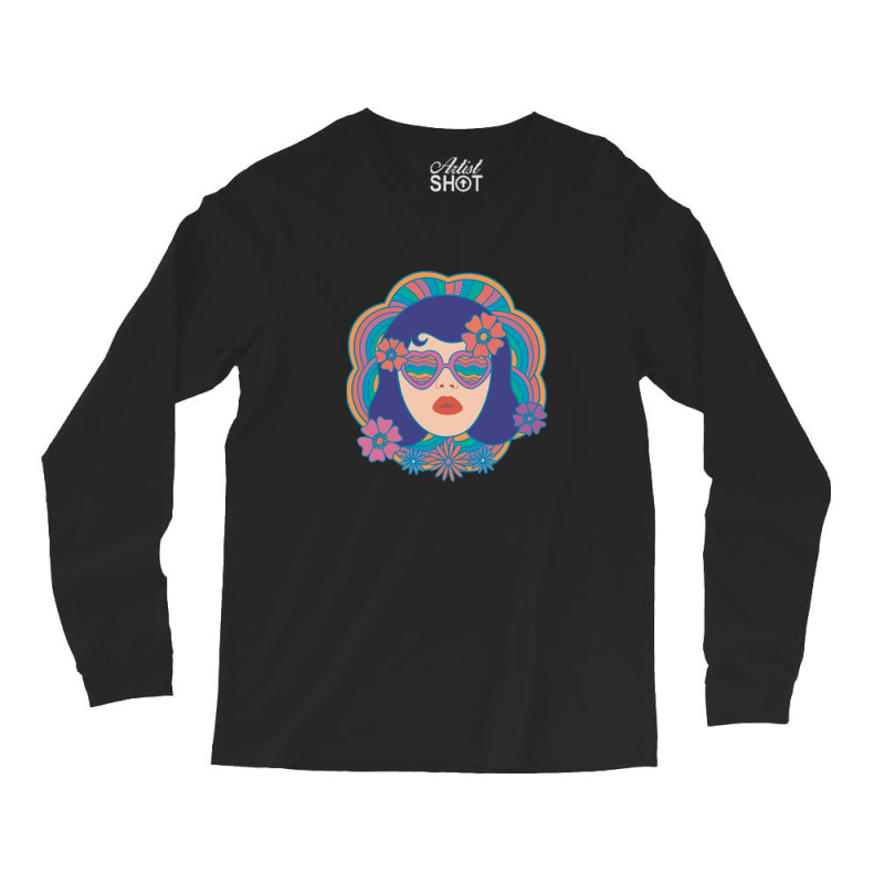 Retro Groovy Girl T-shir Long Sleeve Shirts | Artistshot