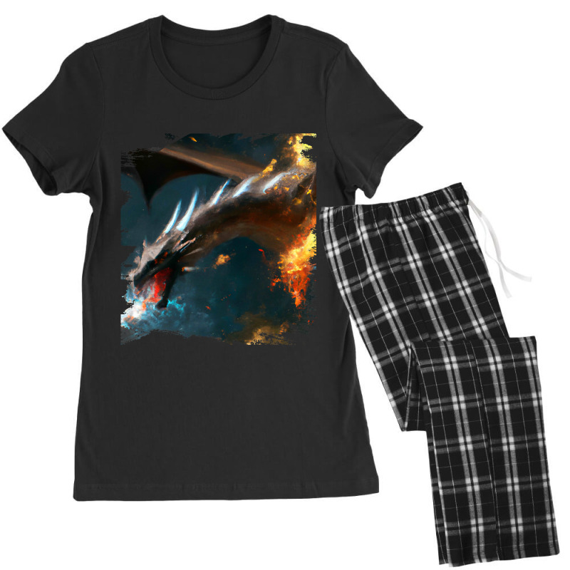 Space Dragon Breathing Fire Women's Pajamas Set by XAVIERESPREE | Artistshot