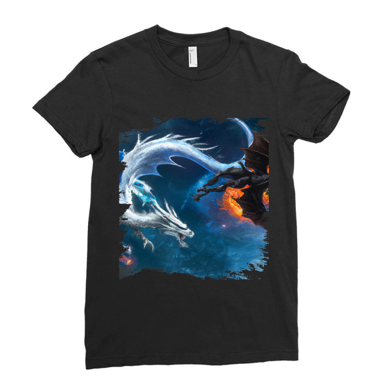 Space Rainbow Dragon Ladies Fitted T-Shirt by XAVIERESPREE | Artistshot