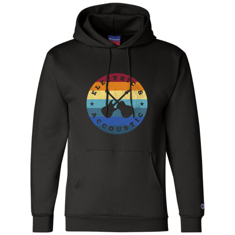 Retro Guitar  Acoustic And Electric Champion Hoodie | Artistshot