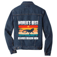 Worlds Best Bearded Dragon Mom Reptile Lizard Gecko Mom Men Denim Jacket | Artistshot