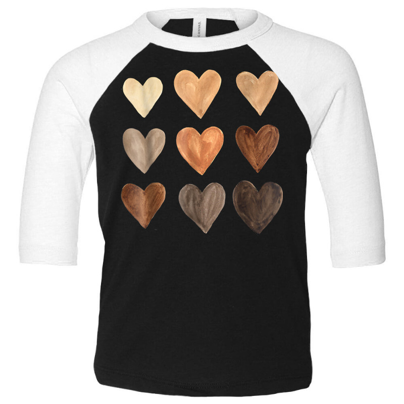 Diversity Heart Skin Tones Black Pride Kindness Melanin Gift T Shirt Toddler 3/4 Sleeve Tee | Artistshot