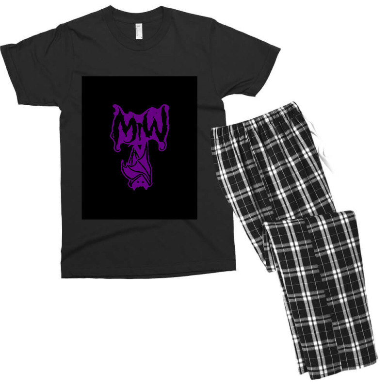 Bat Purple Motionless Men's T-shirt Pajama Set | Artistshot