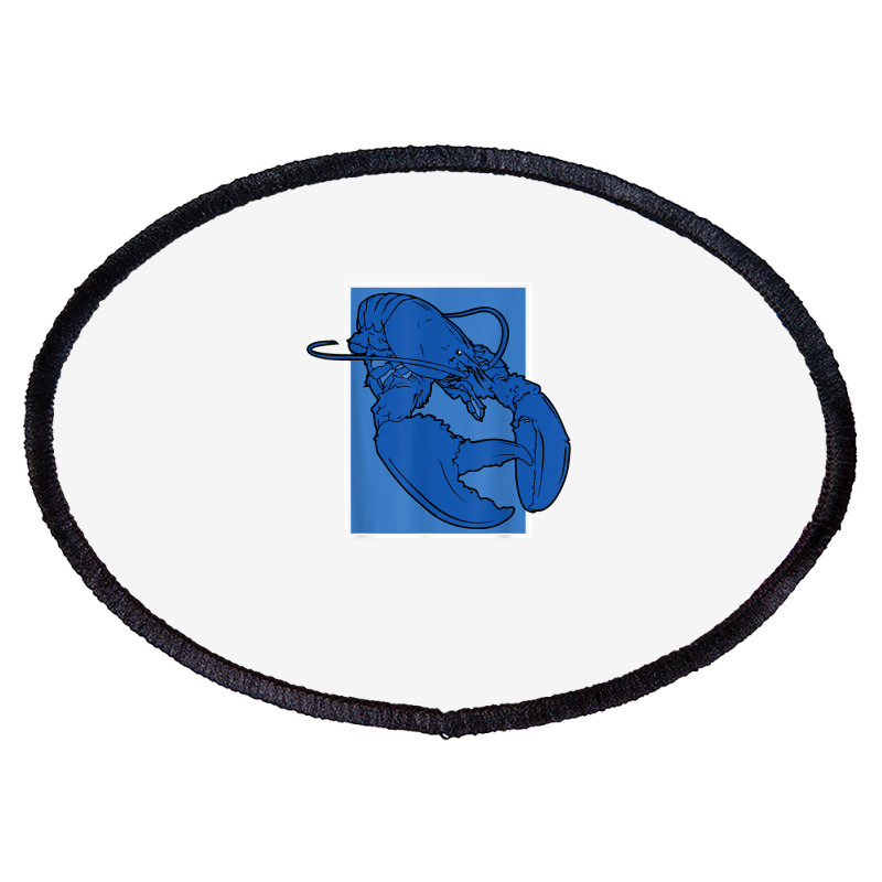 Funny Jumpscare Lobster Meme Blue Crustacean T Shirt Oval Patch | Artistshot