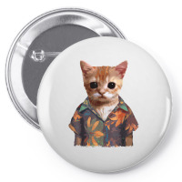 El Gato Meme Cat Cute Funny Elgato Wearing Hawaiian Shorts T Shirt Pin-back Button | Artistshot