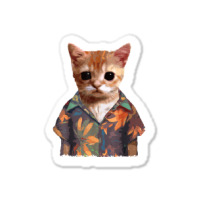 El Gato Meme Cat Cute Funny Elgato Wearing Hawaiian Shorts T Shirt Sticker | Artistshot