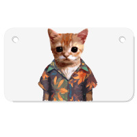 El Gato Meme Cat Cute Funny Elgato Wearing Hawaiian Shorts T Shirt Motorcycle License Plate | Artistshot