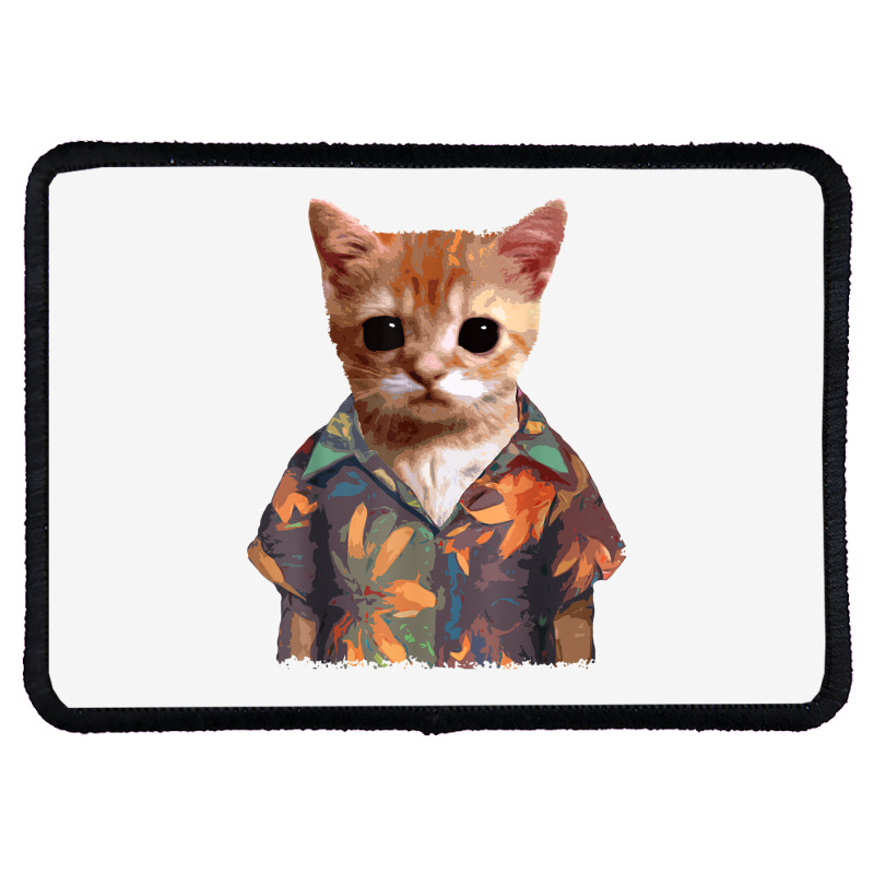 El Gato Meme Cat Cute Funny Elgato Wearing Hawaiian Shorts T Shirt Rectangle Patch | Artistshot