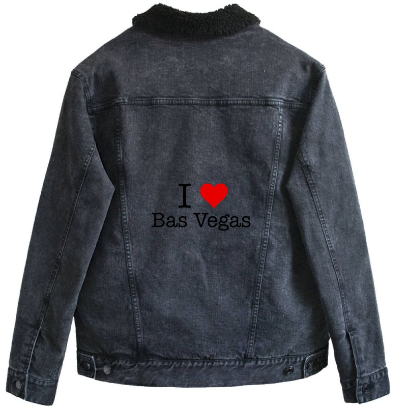 I Love Bas Vegas Basildon England 1 Unisex Sherpa-lined Denim Jacket | Artistshot