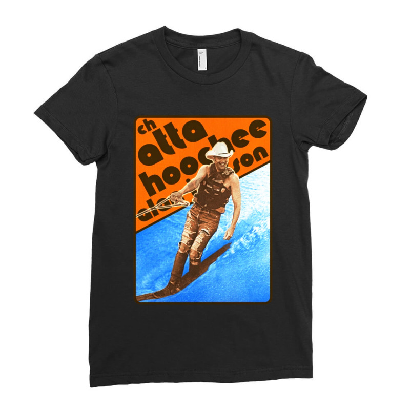 Alan Jackson Chattahoochee Waterskiing Retro Ladies Fitted T-Shirt by Vanode Art | Artistshot