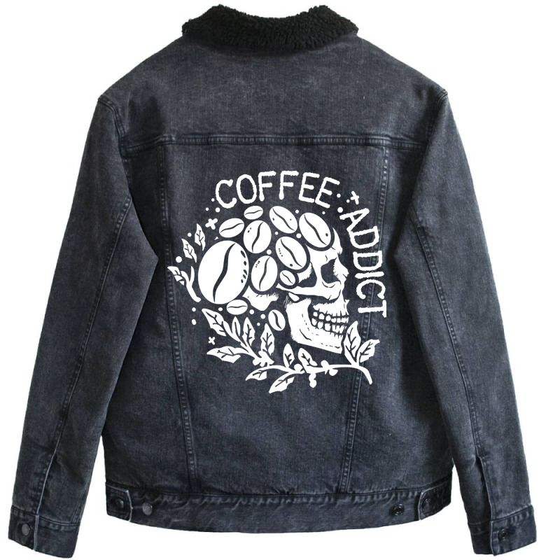 Hot Trend Skeleton Coffee, Coffee Addict Unisex Sherpa-lined Denim Jacket | Artistshot