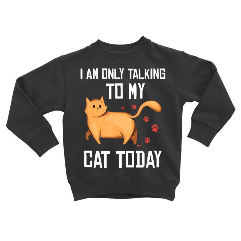 Introvert Cat Lover I Am Only Talking To My Cat Today Toddler Sweatshirt | Artistshot