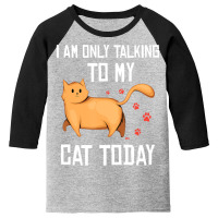 Introvert Cat Lover I Am Only Talking To My Cat Today Youth 3/4 Sleeve | Artistshot