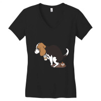 Limited Edition Coffee Makes Me Poop Beagle Women's V-neck T-shirt | Artistshot