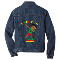 Dabbing Black King Juneteenth Melanin Brown Skin Boys Dab Men Denim Jacket | Artistshot