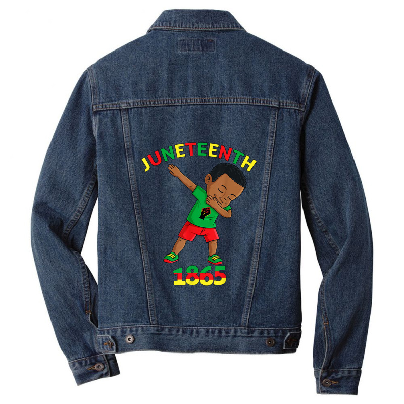 Dabbing Black King Juneteenth Melanin Brown Skin Boys Dab Men Denim Jacket | Artistshot