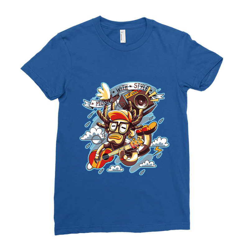 Music With Style Ladies Fitted T-Shirt by kidsartis | Artistshot