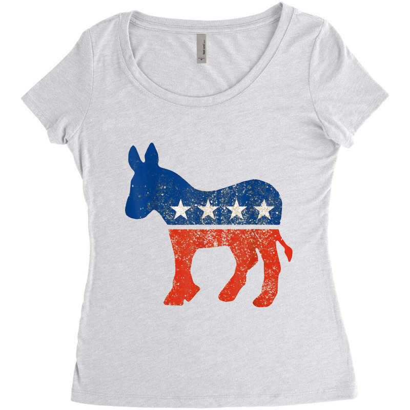 Democratic Donkey Democrat Women's Triblend Scoop T-shirt by retrastar | Artistshot