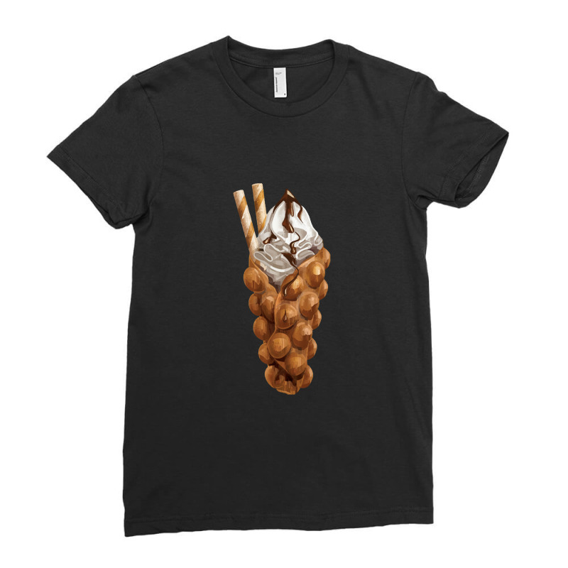 Eggette Bubble Waffle Vanilla Ice Cream Ladies Fitted T-Shirt by Baksoji | Artistshot