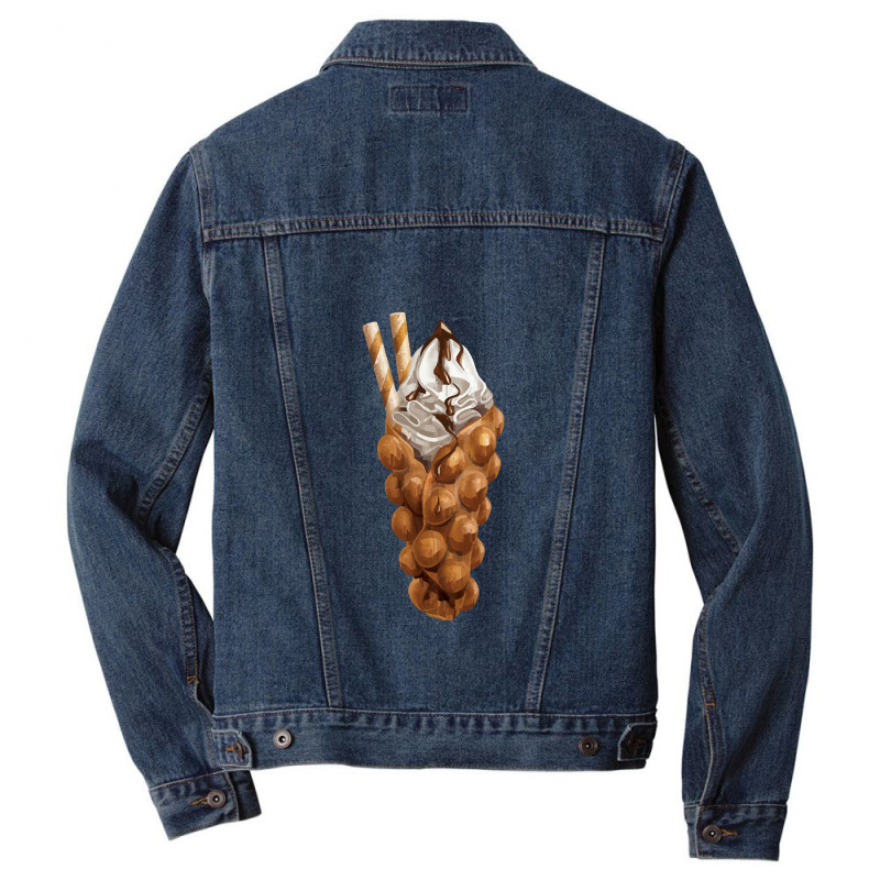 Eggette Bubble Waffle Vanilla Ice Cream Men Denim Jacket by Baksoji | Artistshot