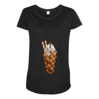 Eggette Bubble Waffle Vanilla Ice Cream Maternity Scoop Neck T-shirt | Artistshot