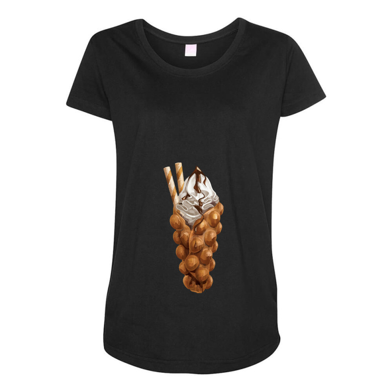 Eggette Bubble Waffle Vanilla Ice Cream Maternity Scoop Neck T-shirt by Baksoji | Artistshot