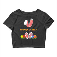 Happy Easter Bunny Ears Shirt Rabbit Eggs Colorful Graphic T Shirt Crop Top | Artistshot