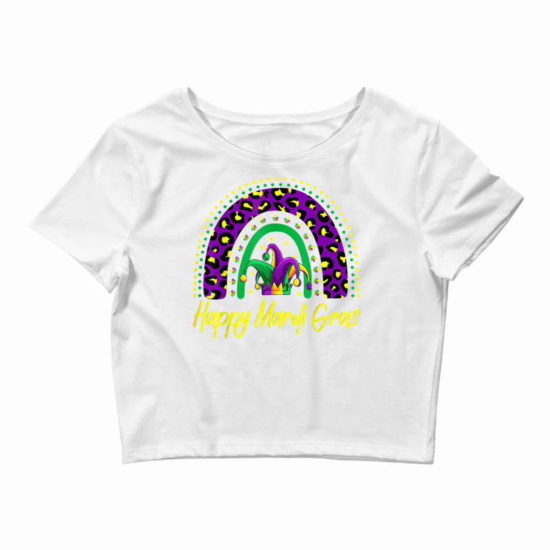 Happy Mardi Gras Leopard Rainbow Mardi Gras Carnival Parade T Shirt Crop Top by mal1o2poncio | Artistshot