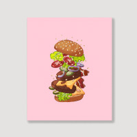 Exploding Cheeseburger Portrait Canvas Print | Artistshot