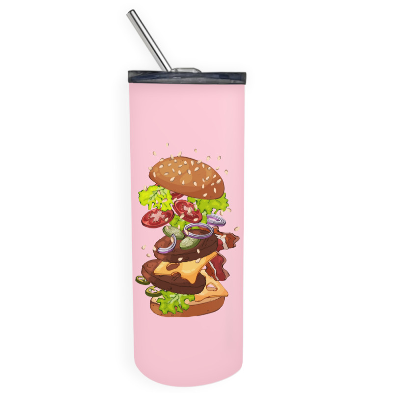 Exploding Cheeseburger Skinny Tumbler | Artistshot